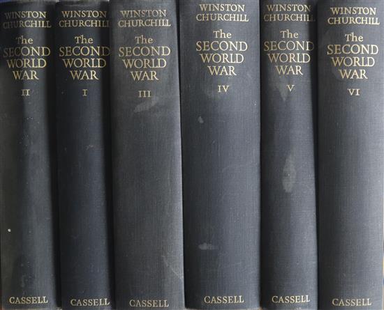 Churchill Winston S The Second World War, 1st Ed, 6 vols, Cassell & Co, 1948-1954